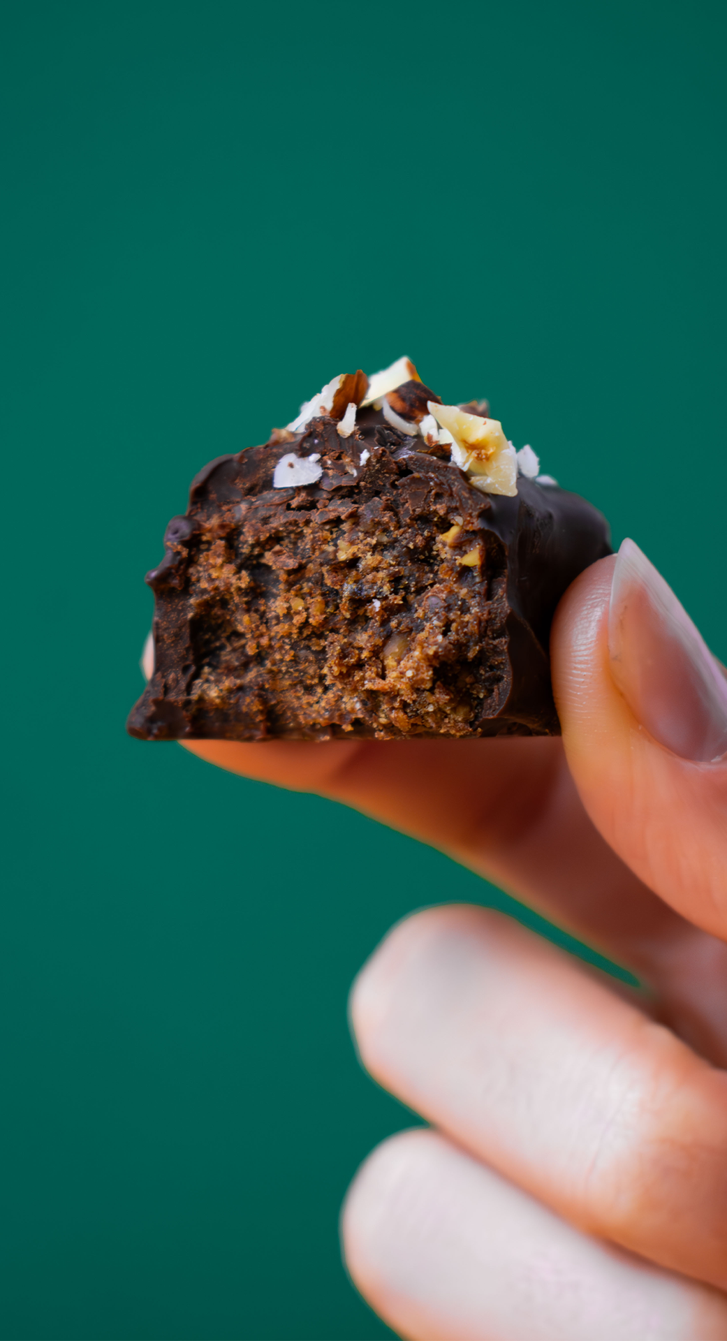 Dunkle Schoko-Haselnuss Riegel